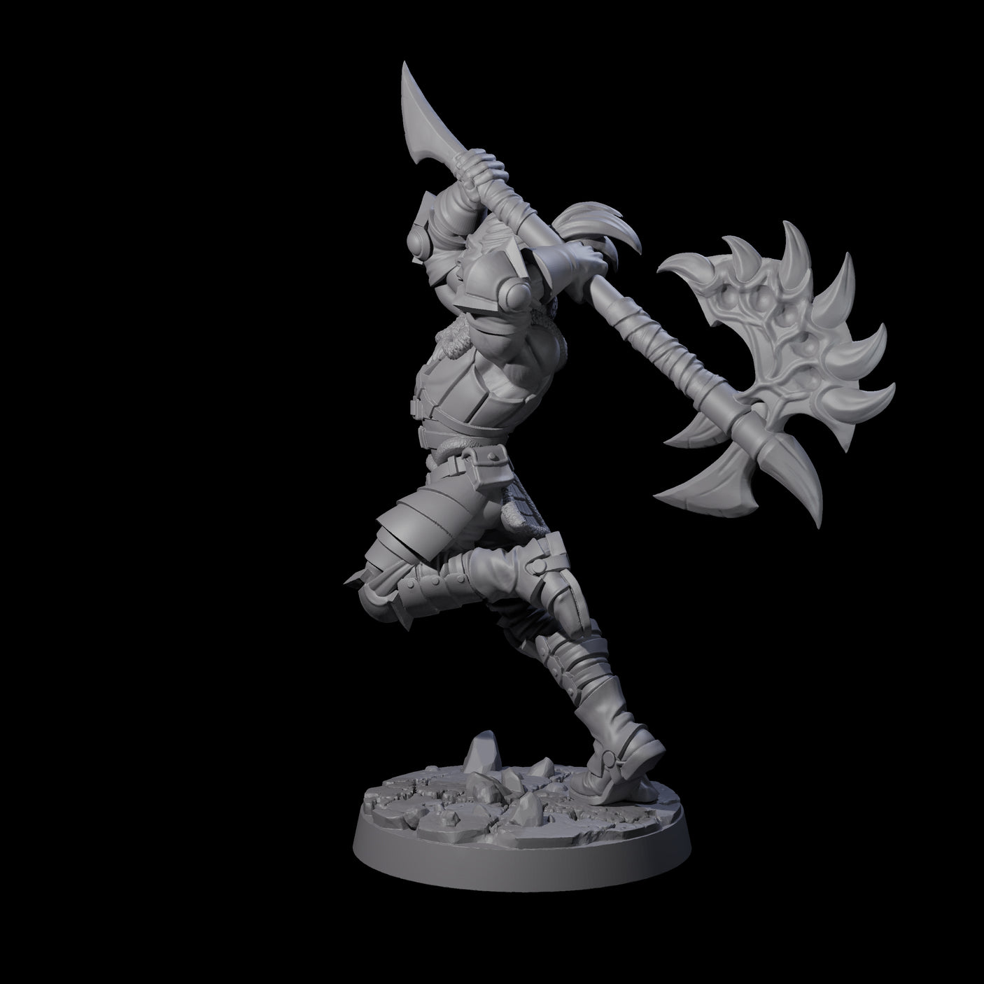 Swinging Mega Axe Barbarian Miniature for Dungeons and Dragons, Pathfinder or other TTRPGs