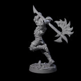 Swinging Mega Axe Barbarian Miniature for Dungeons and Dragons, Pathfinder or other TTRPGs