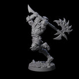 Swinging Mega Axe Barbarian Miniature for Dungeons and Dragons, Pathfinder or other TTRPGs