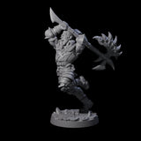 Swinging Mega Axe Barbarian Miniature for Dungeons and Dragons, Pathfinder or other TTRPGs