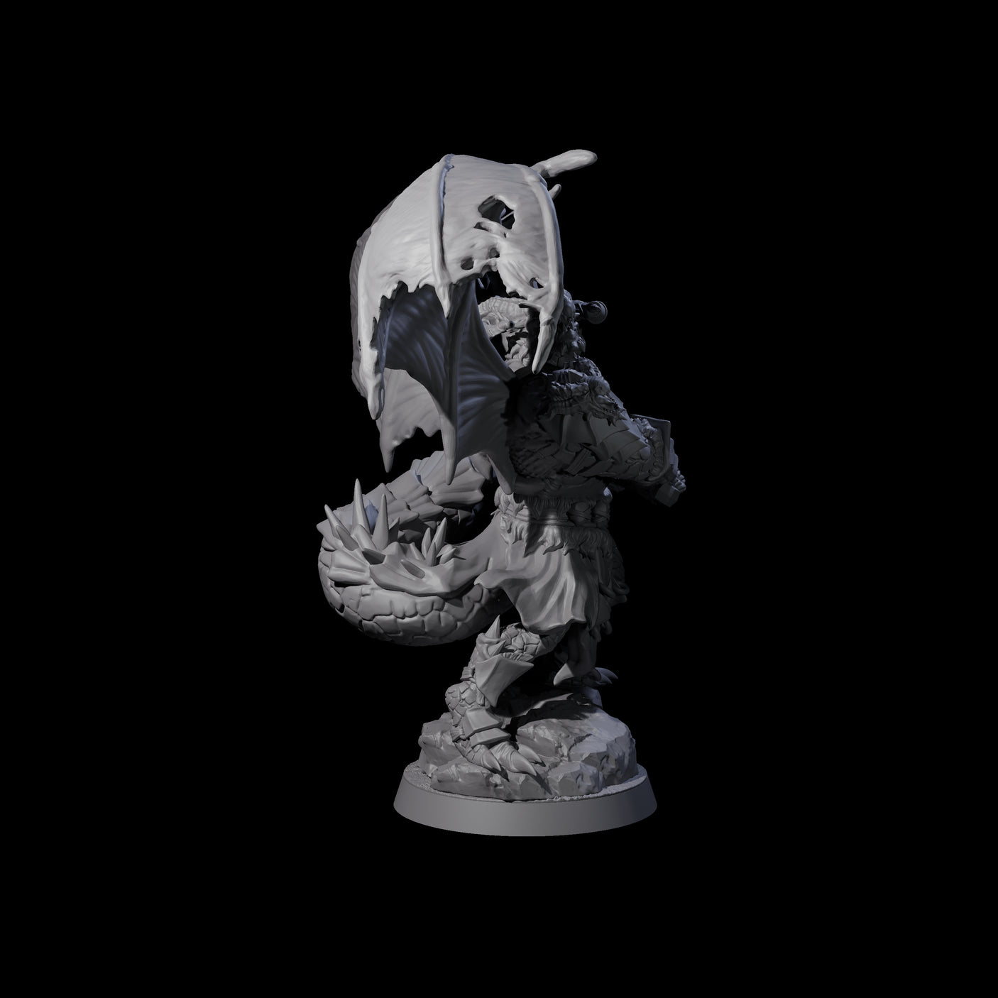 Swinging Scaled Dragonborn Warlord Miniature for Dungeons and Dragons, Pathfinder or other TTRPGs
