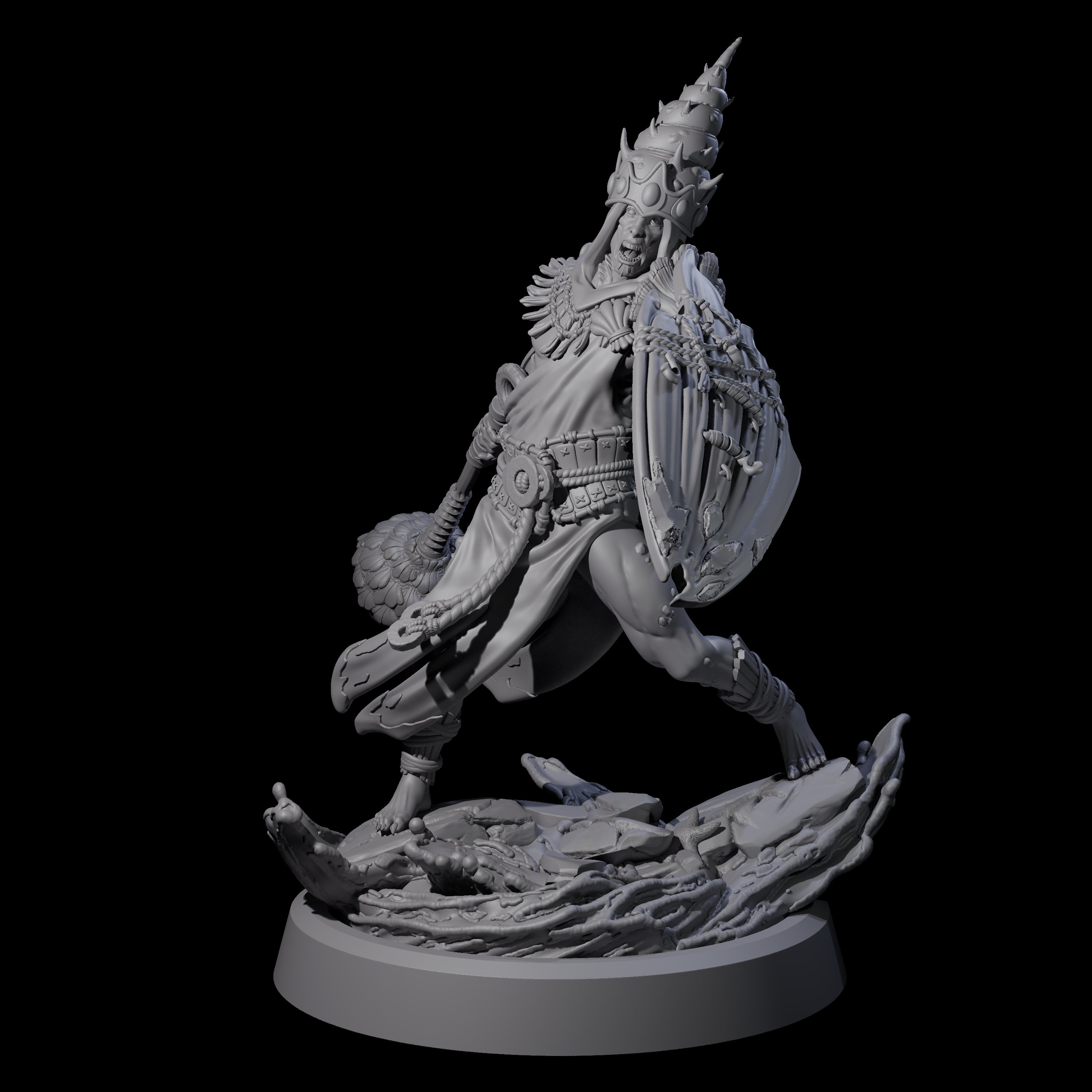 Swinging Sea Champion Miniature for Dungeons and Dragons, Pathfinder or other TTRPGs