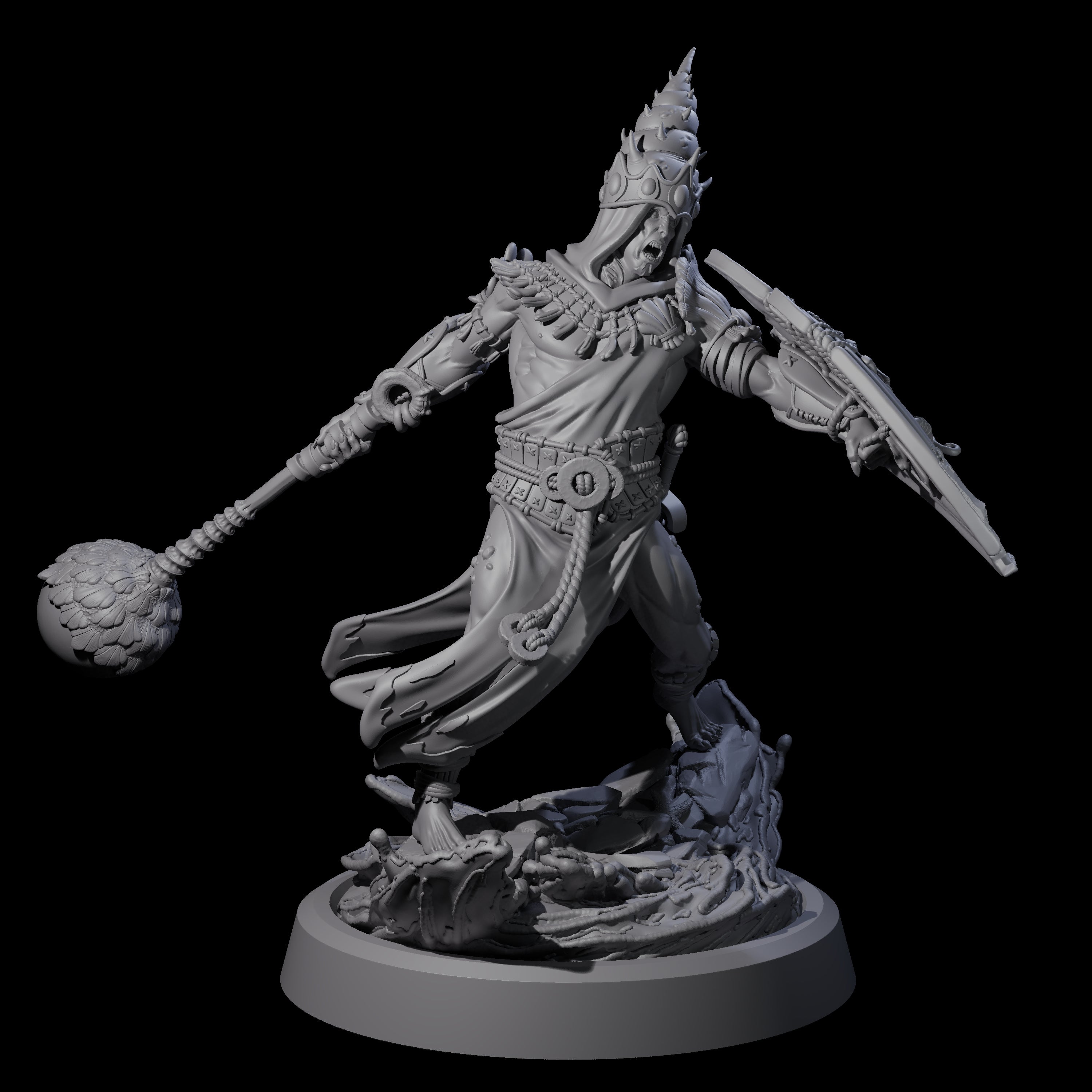 Swinging Sea Champion Miniature for Dungeons and Dragons, Pathfinder or other TTRPGs