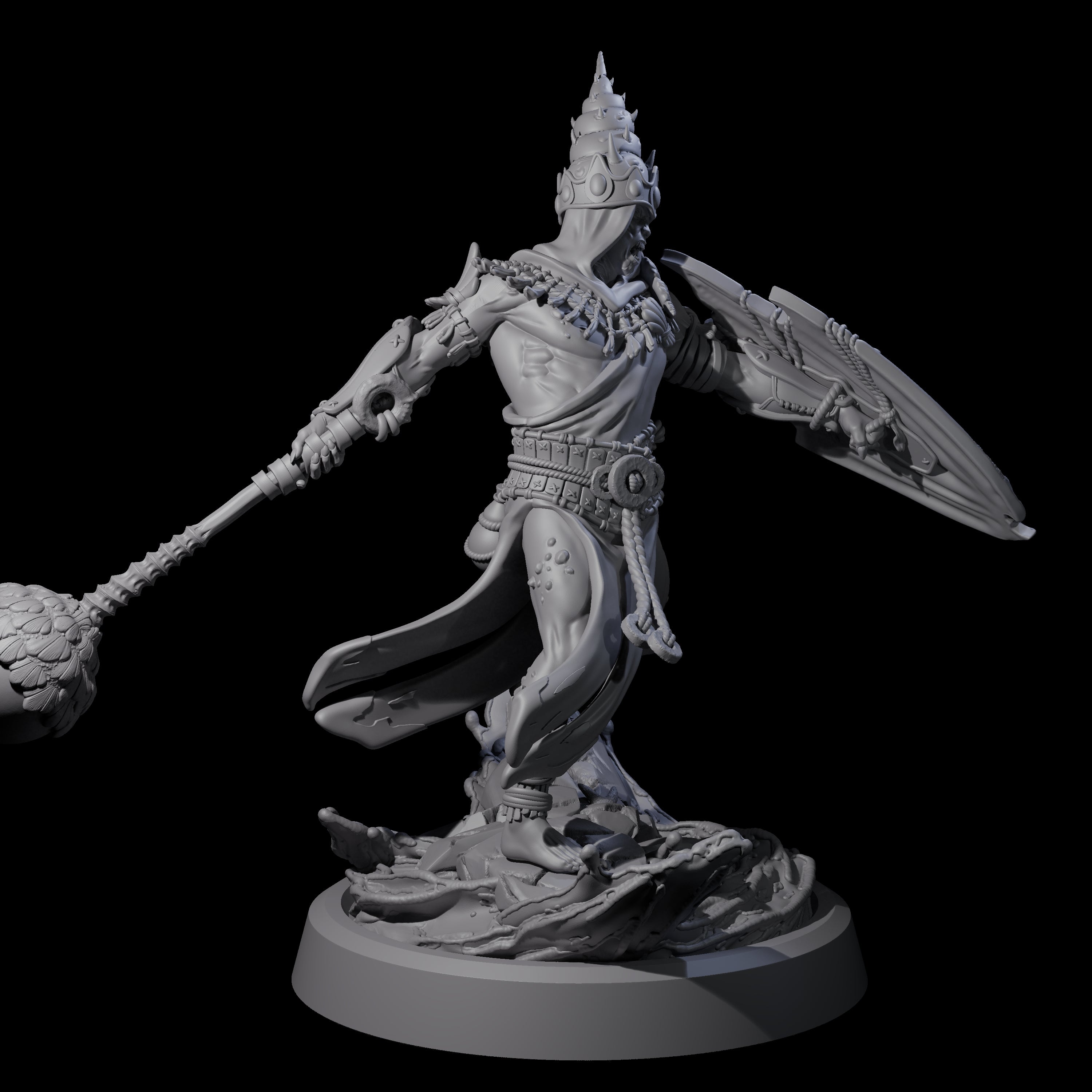 Swinging Sea Champion Miniature for Dungeons and Dragons, Pathfinder or other TTRPGs