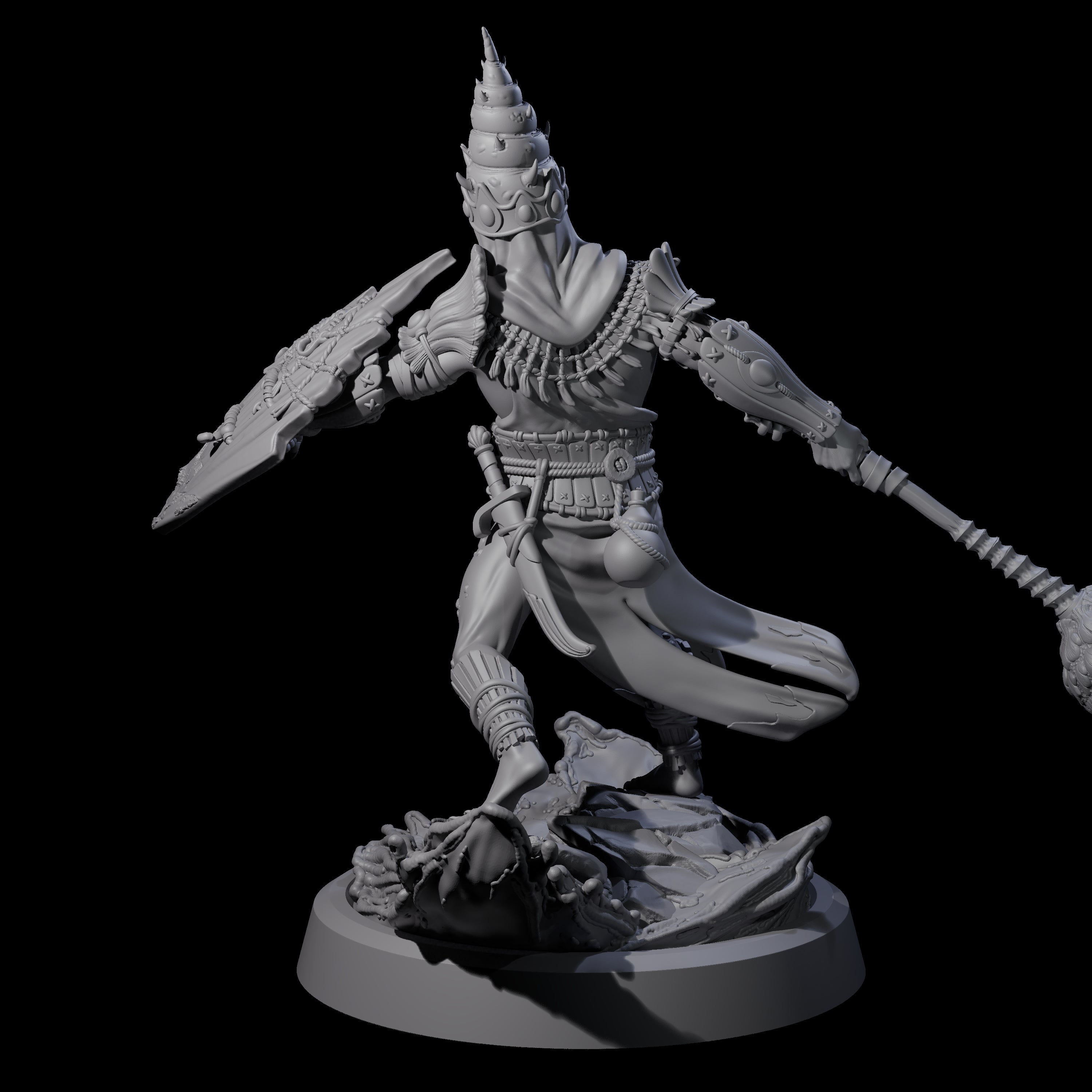 Swinging Sea Champion Miniature for Dungeons and Dragons, Pathfinder or other TTRPGs