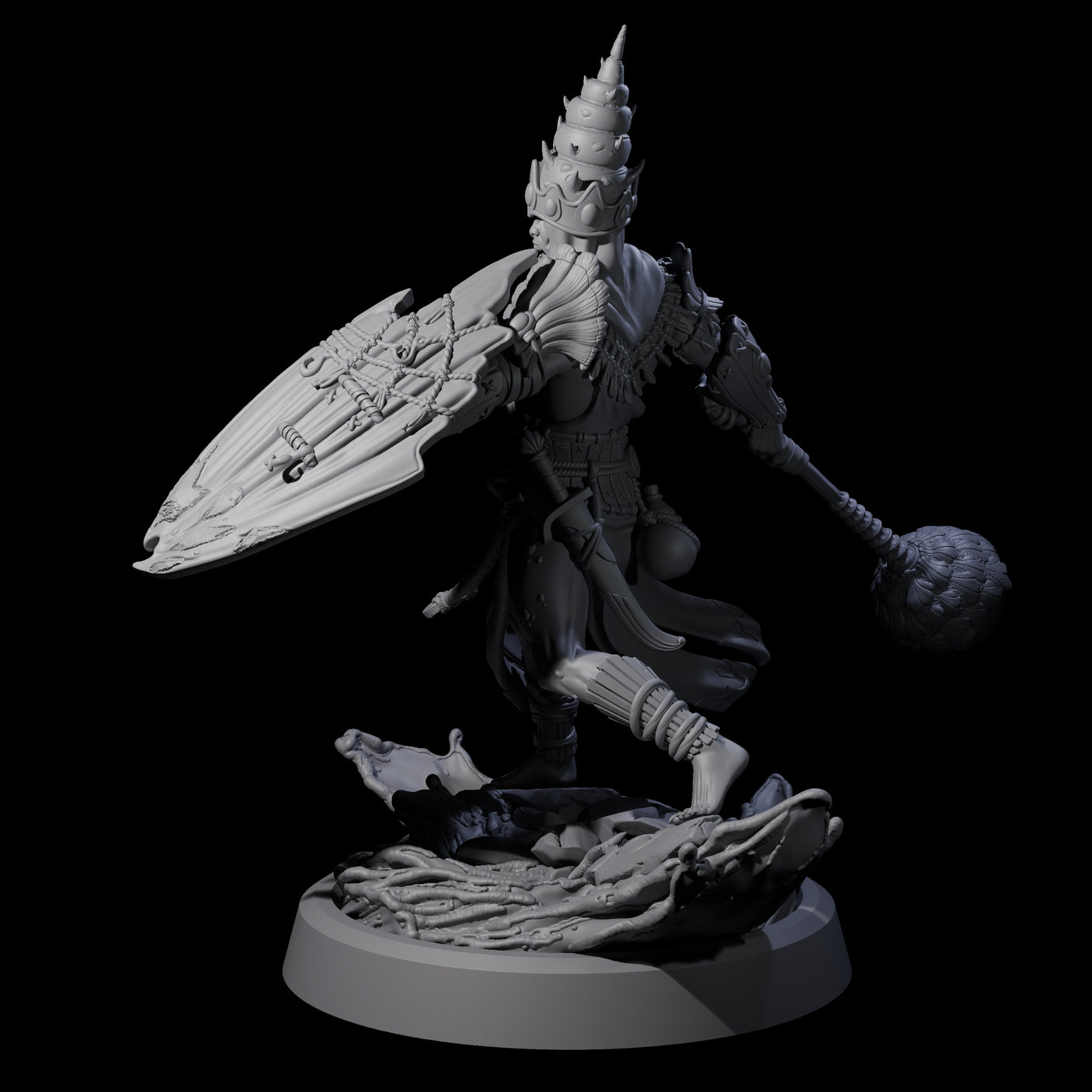 Swinging Sea Champion Miniature for Dungeons and Dragons, Pathfinder or other TTRPGs