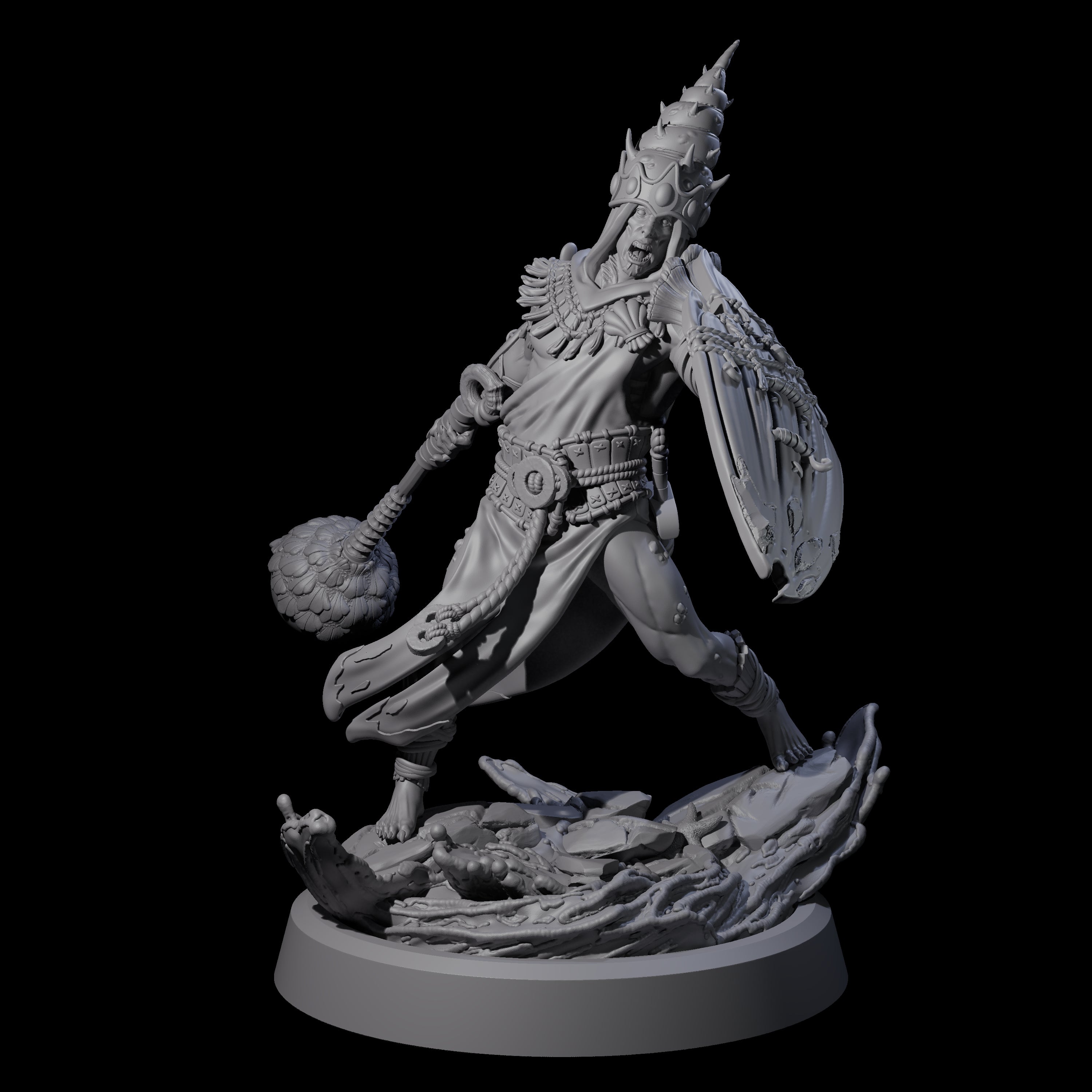 Swinging Sea Champion Miniature for Dungeons and Dragons, Pathfinder or other TTRPGs