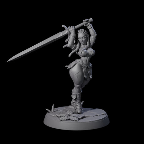 Swinging Sword Dancer Pinup Miniature for Dungeons and Dragons, Pathfinder or other TTRPGs