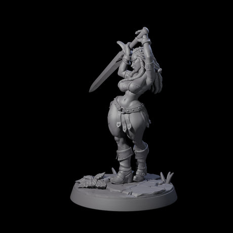 Swinging Sword Dancer Pinup Miniature for Dungeons and Dragons, Pathfinder or other TTRPGs