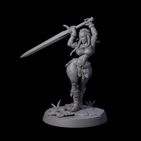 Swinging Sword Dancer Pinup Miniature for Dungeons and Dragons, Pathfinder or other TTRPGs