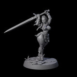 Swinging Sword Dancer Pinup Miniature for Dungeons and Dragons, Pathfinder or other TTRPGs