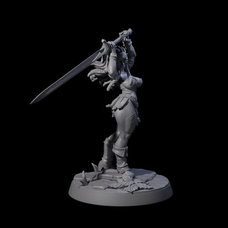 Swinging Sword Dancer Pinup Miniature for Dungeons and Dragons, Pathfinder or other TTRPGs