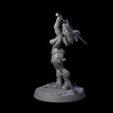 Swinging Sword Dancer Pinup Miniature for Dungeons and Dragons, Pathfinder or other TTRPGs