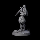 Swinging Sword Dancer Pinup Miniature for Dungeons and Dragons, Pathfinder or other TTRPGs