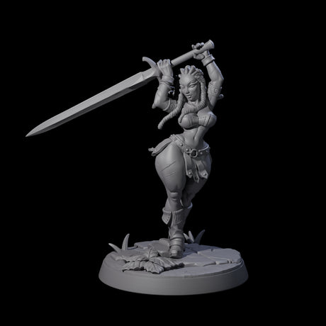 Swinging Sword Dancer Pinup Miniature for Dungeons and Dragons, Pathfinder or other TTRPGs