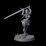 Swinging Sword Dancer Pinup Miniature for Dungeons and Dragons, Pathfinder or other TTRPGs
