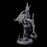 Swiping Beastman Necromancer Miniature for Dungeons and Dragons, Pathfinder or other TTRPGs