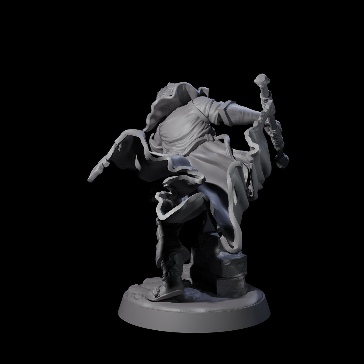 Swiping Trickster Mage Miniature for Dungeons and Dragons, Pathfinder or other TTRPGs