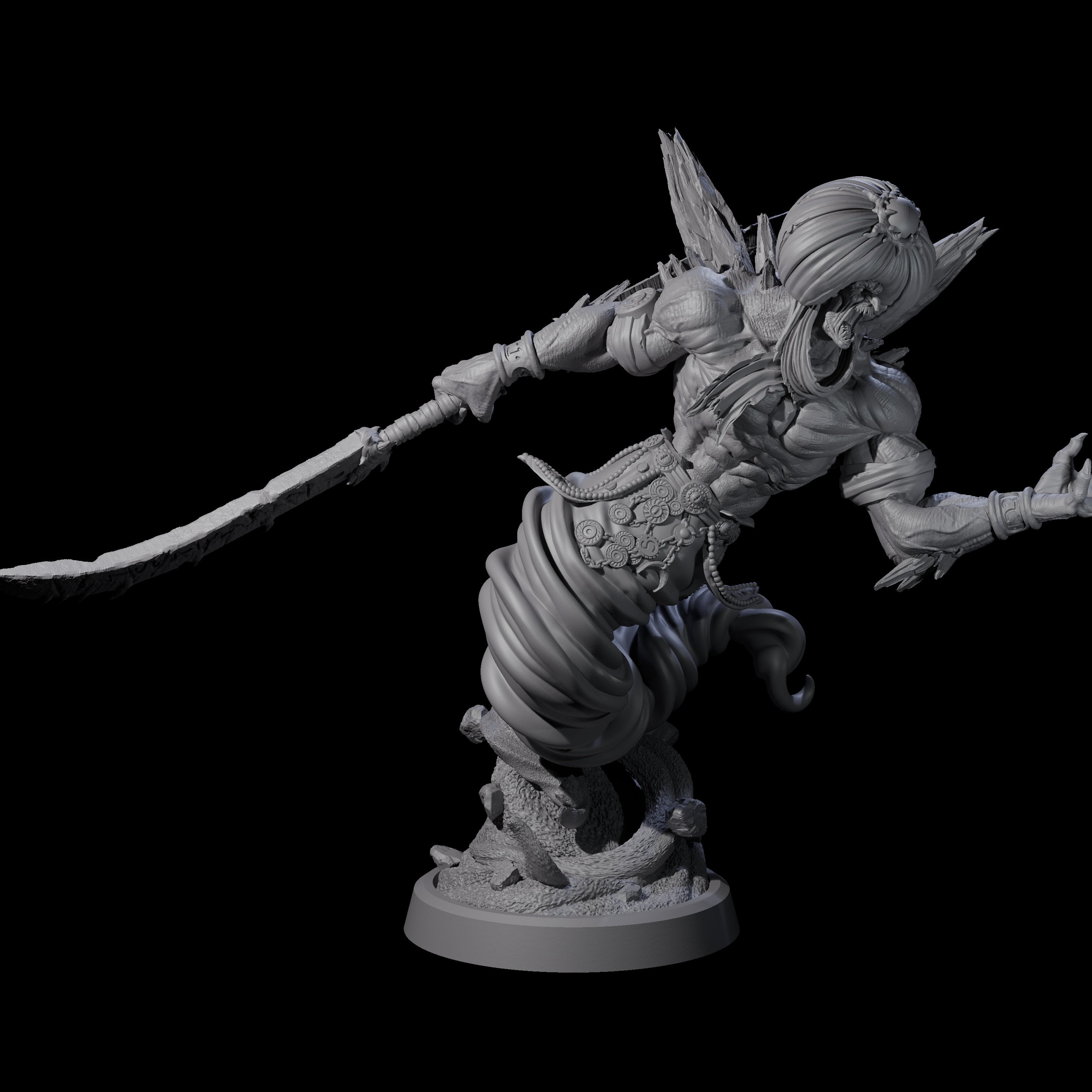 Swirling Efreeti C Miniature for Dungeons and Dragons, Pathfinder or other TTRPGs