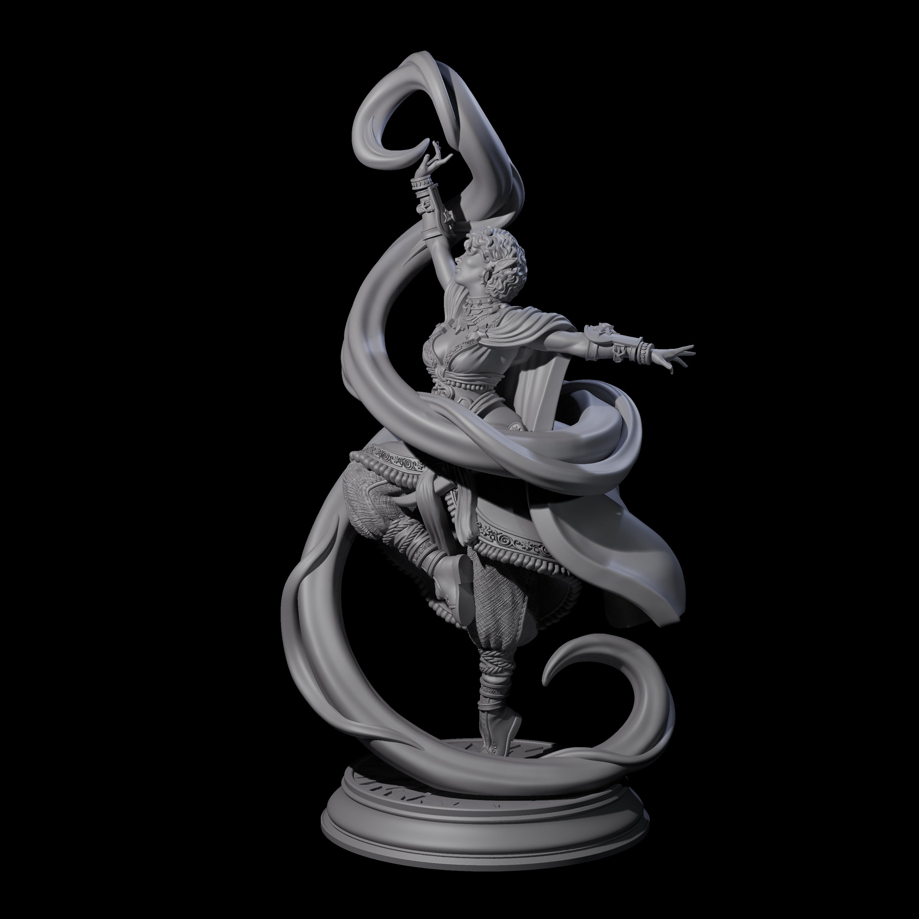 Swirling Elf Sorceress Miniature for Dungeons and Dragons, Pathfinder or other TTRPGs