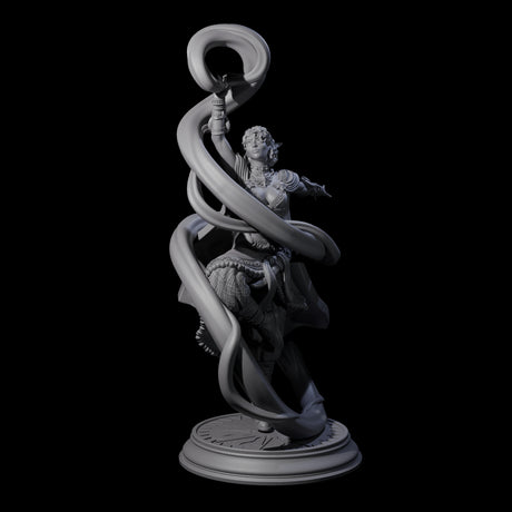Swirling Elf Sorceress Miniature for Dungeons and Dragons, Pathfinder or other TTRPGs