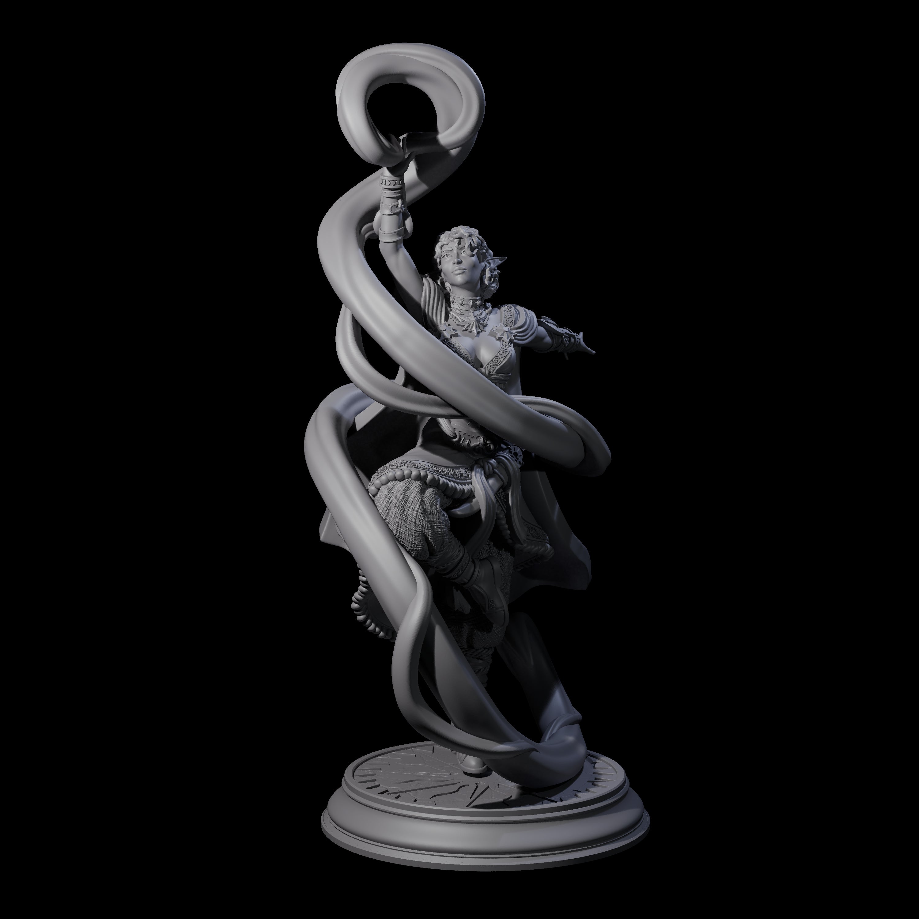 Swirling Elf Sorceress Miniature for Dungeons and Dragons, Pathfinder or other TTRPGs