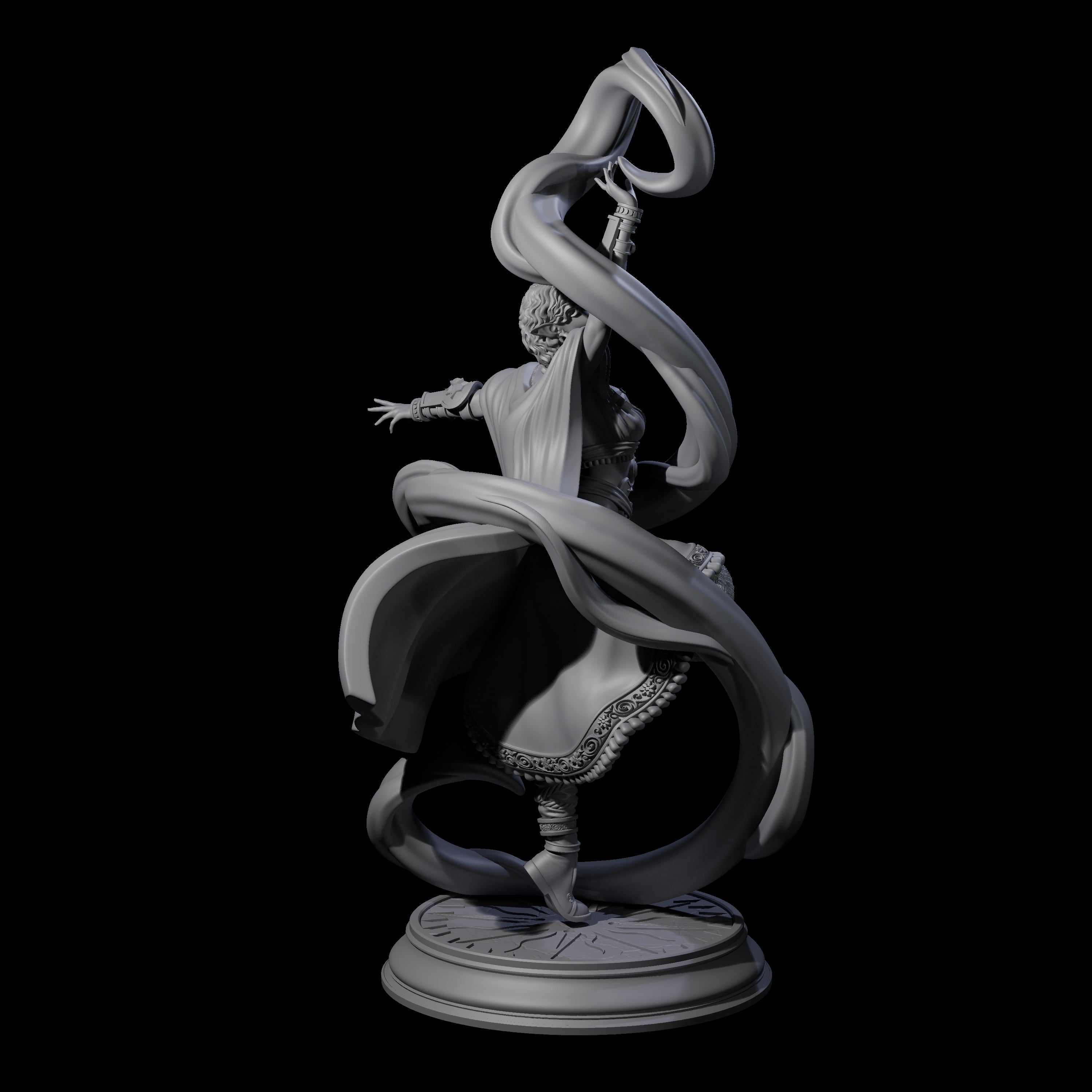Swirling Elf Sorceress Miniature for Dungeons and Dragons, Pathfinder or other TTRPGs
