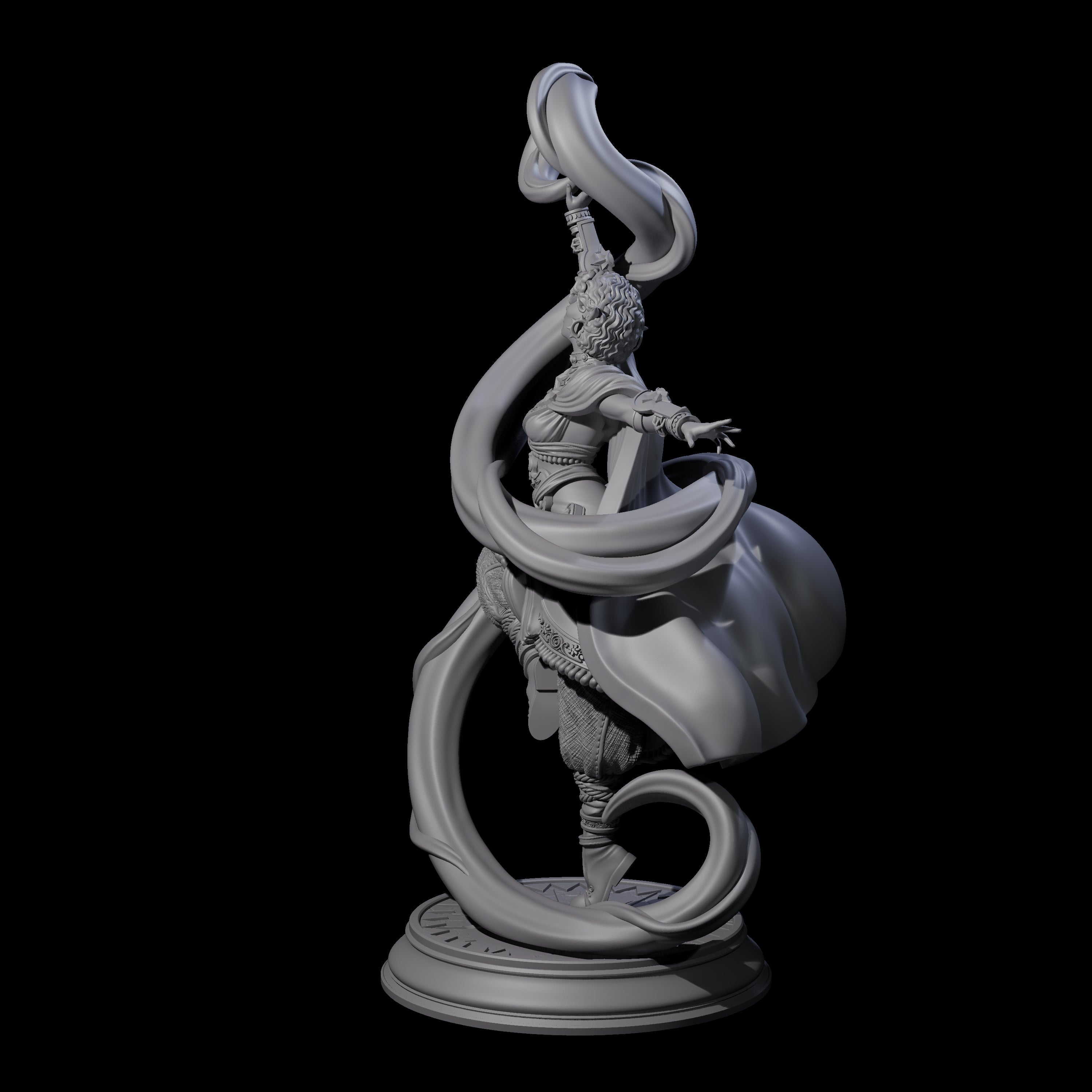 Swirling Elf Sorceress Miniature for Dungeons and Dragons, Pathfinder or other TTRPGs