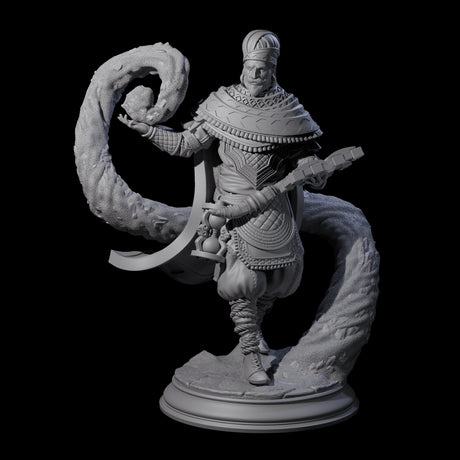 Swirling Human Serpent Cultist Miniature for Dungeons and Dragons, Pathfinder or other TTRPGs