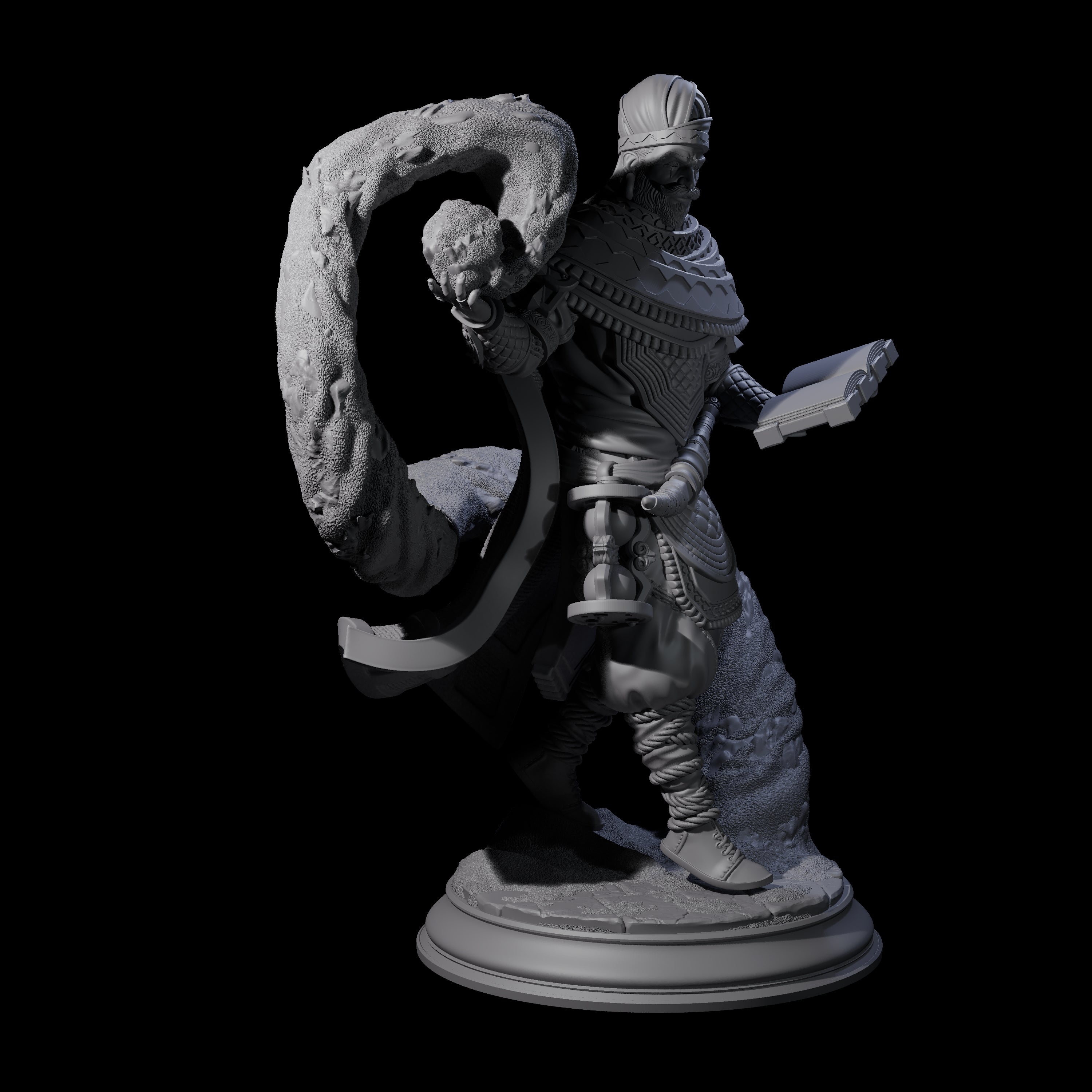 Swirling Human Serpent Cultist Miniature for Dungeons and Dragons, Pathfinder or other TTRPGs