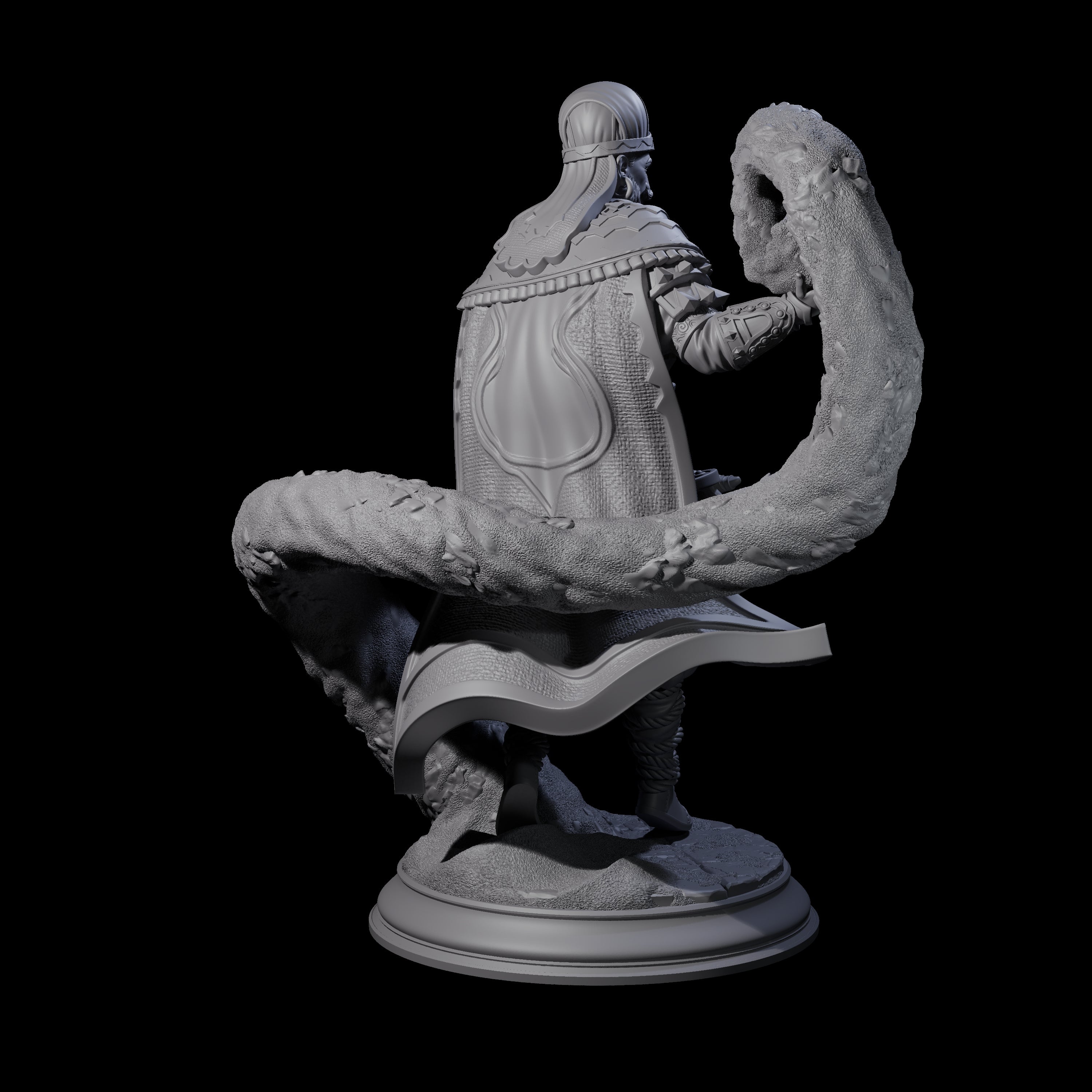 Swirling Human Serpent Cultist Miniature for Dungeons and Dragons, Pathfinder or other TTRPGs