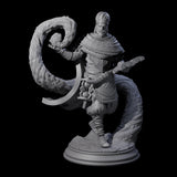 Swirling Human Serpent Cultist Miniature for Dungeons and Dragons, Pathfinder or other TTRPGs