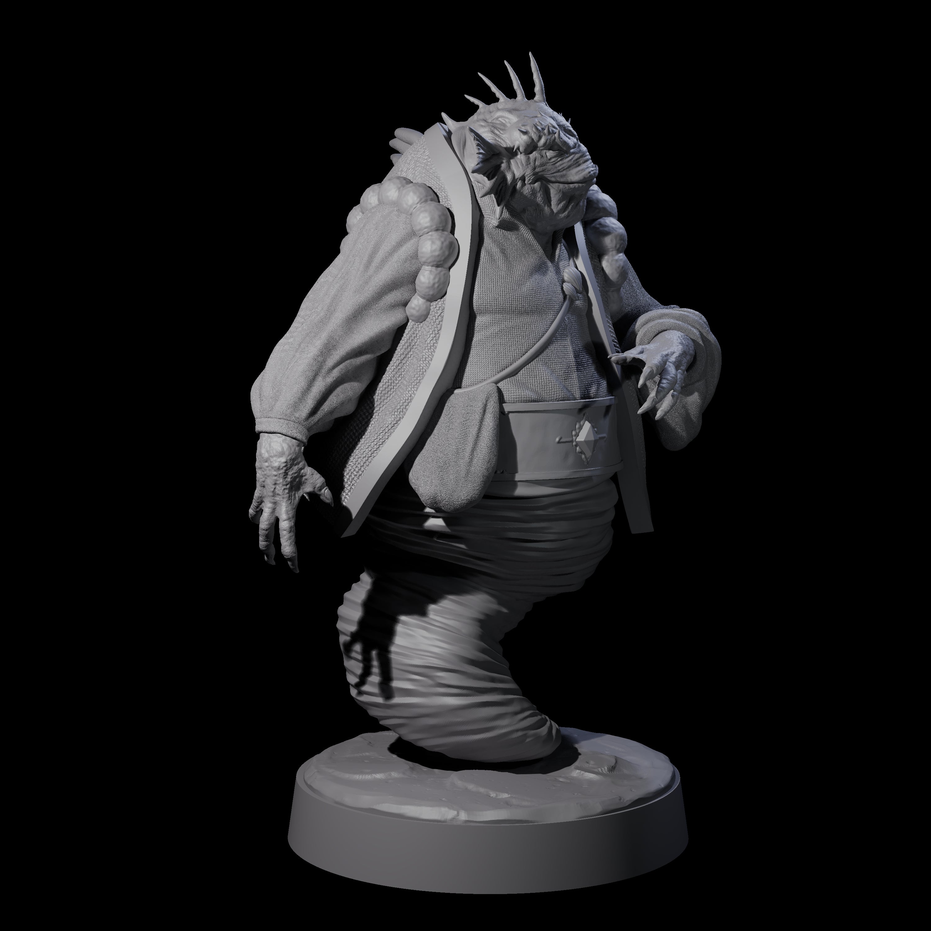 Swirling Locathah Djinni Miniature for Dungeons and Dragons, Pathfinder or other TTRPGs