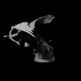 Swooping Aarakocra Archer Miniature for Dungeons and Dragons, Pathfinder or other TTRPGs