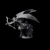Swooping Aarakocra Archer Miniature for Dungeons and Dragons, Pathfinder or other TTRPGs