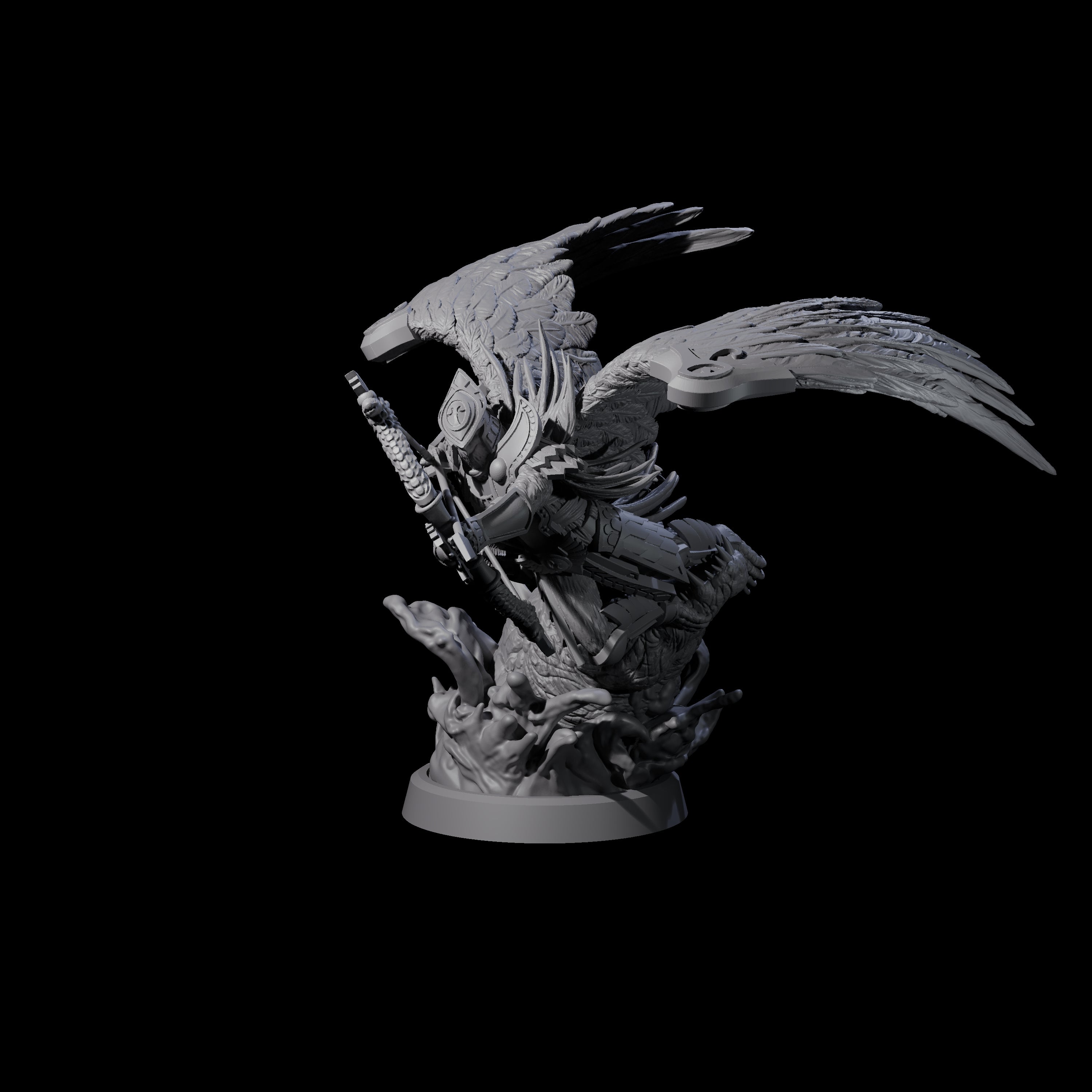 Swooping Aarakocra Archer Miniature for Dungeons and Dragons, Pathfinder or other TTRPGs