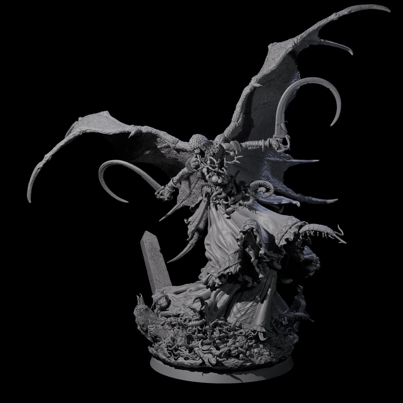 Swooping Battle Banshee Miniature for Dungeons and Dragons, Pathfinder or other TTRPGs