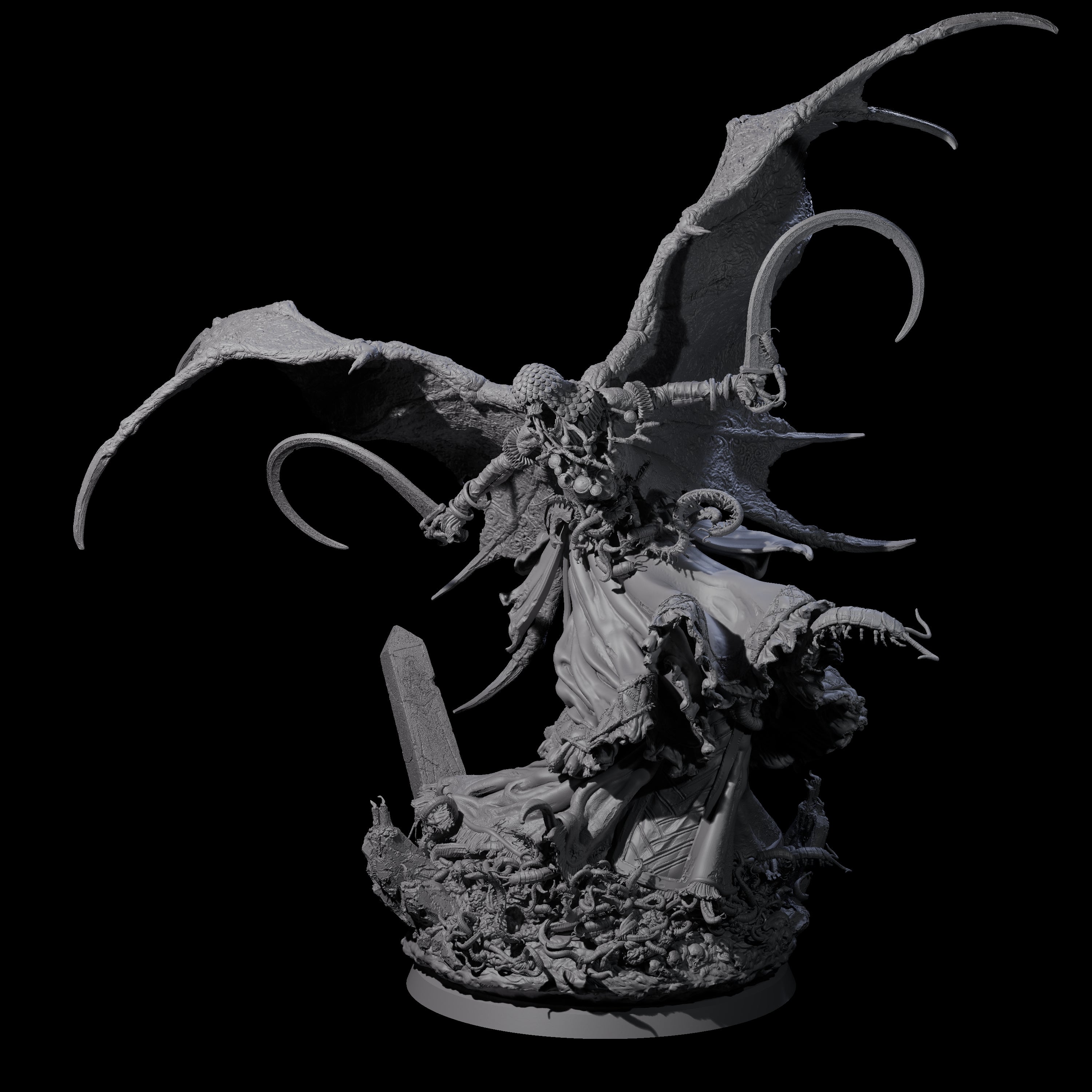 Swooping Battle Banshee Miniature for Dungeons and Dragons, Pathfinder or other TTRPGs