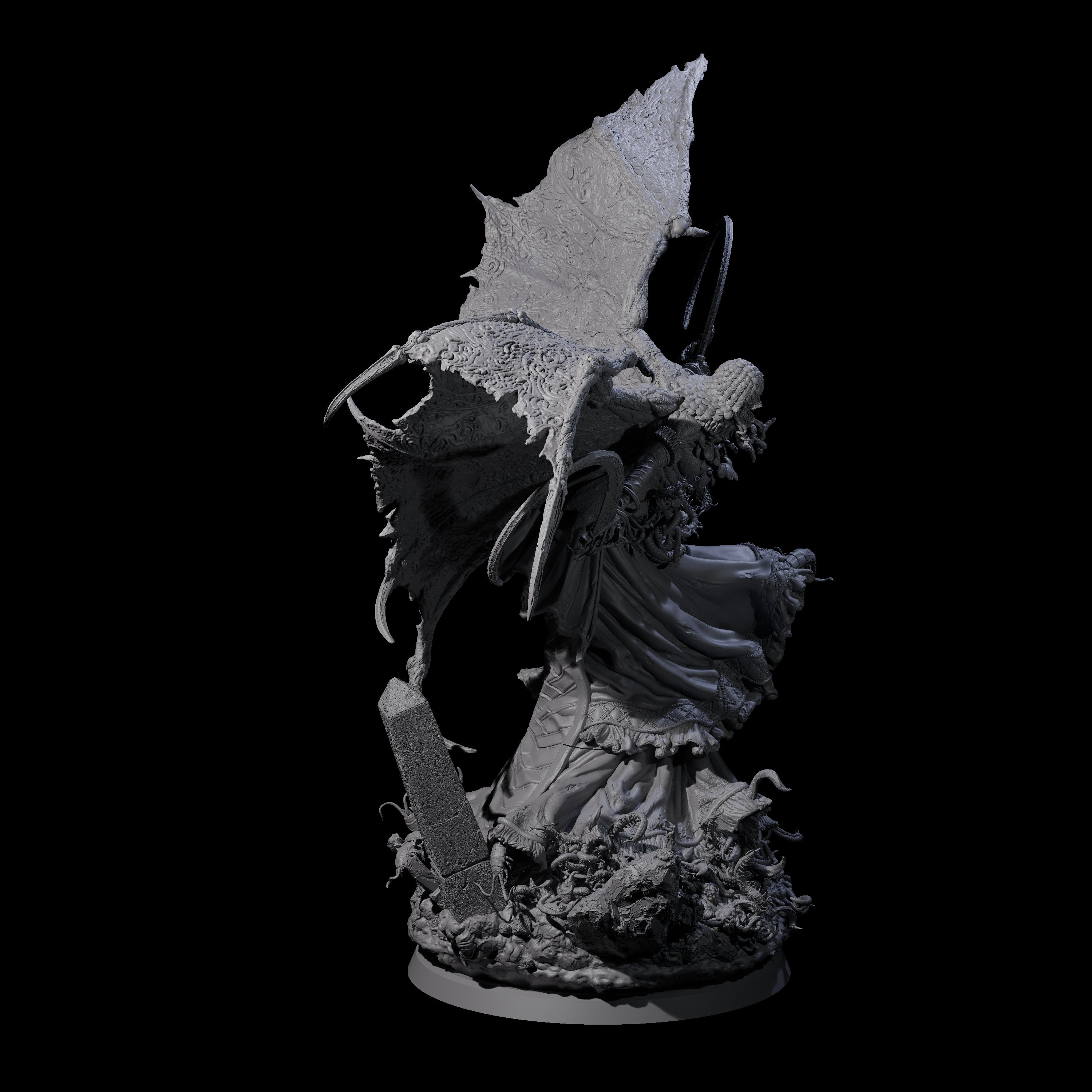 Swooping Battle Banshee Miniature for Dungeons and Dragons, Pathfinder or other TTRPGs
