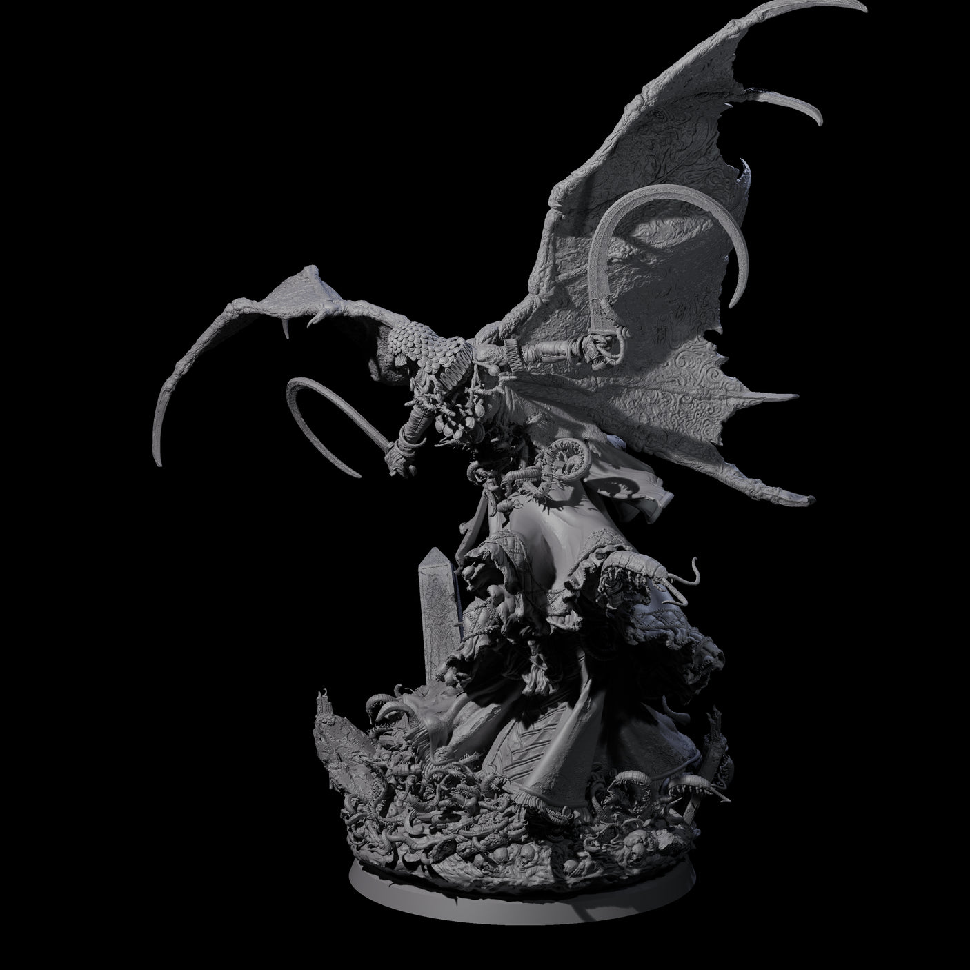 Swooping Battle Banshee Miniature for Dungeons and Dragons, Pathfinder or other TTRPGs