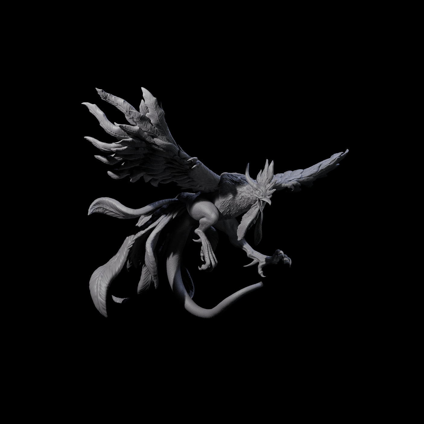 Swooping Cockatrice Miniature for Dungeons and Dragons, Pathfinder or other TTRPGs