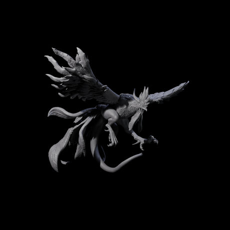 Swooping Cockatrice Miniature for Dungeons and Dragons, Pathfinder or other TTRPGs