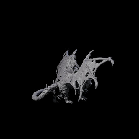 Swooping Dark Elf Manticore Rider A Miniature for Dungeons and Dragons, Pathfinder or other TTRPGs
