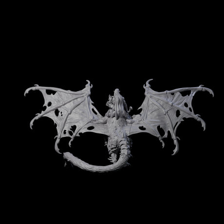 Swooping Dark Elf Manticore Rider A Miniature for Dungeons and Dragons, Pathfinder or other TTRPGs