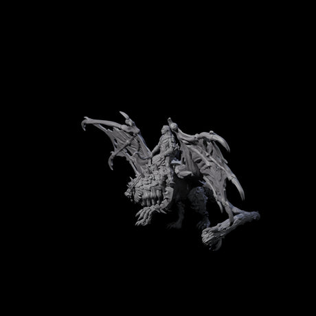 Swooping Dark Elf Manticore Rider A Miniature for Dungeons and Dragons, Pathfinder or other TTRPGs