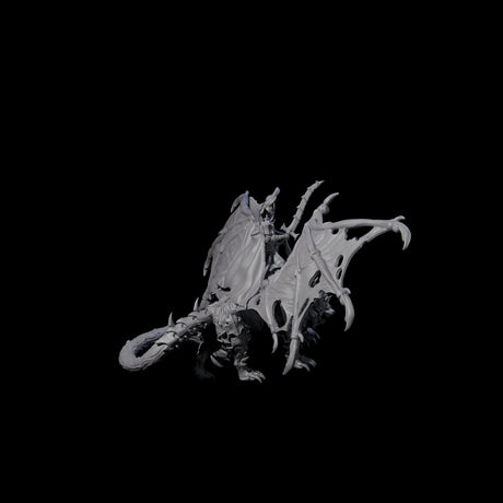 Swooping Dark Elf Manticore Rider C Miniature for Dungeons and Dragons, Pathfinder or other TTRPGs
