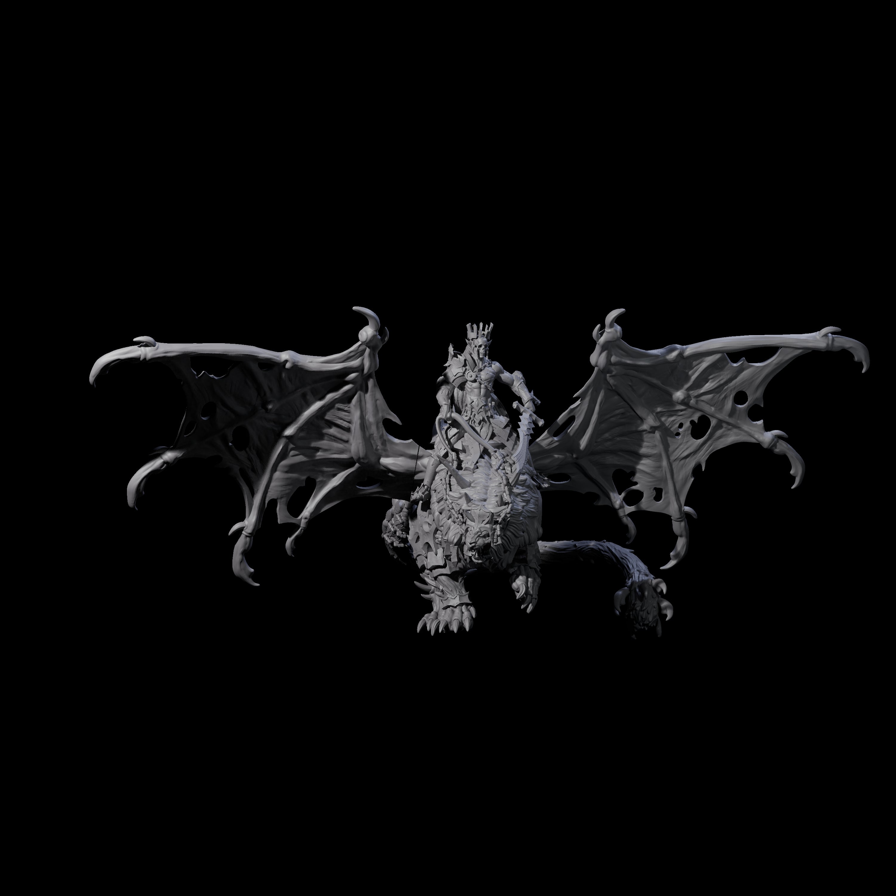 Swooping Dark Elf Manticore Rider D Miniature for Dungeons and Dragons, Pathfinder or other TTRPGs