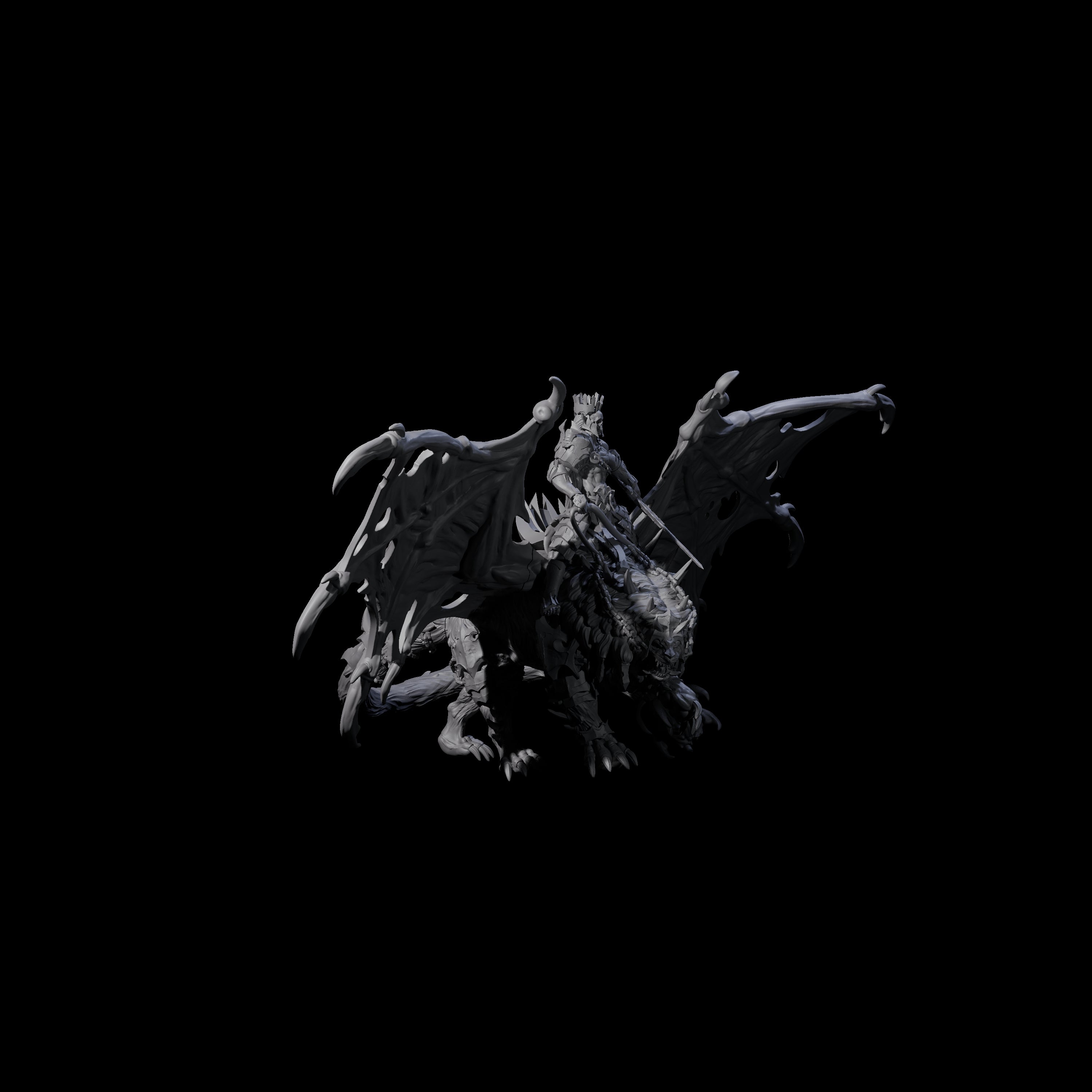 Swooping Dark Elf Manticore Rider D Miniature for Dungeons and Dragons, Pathfinder or other TTRPGs