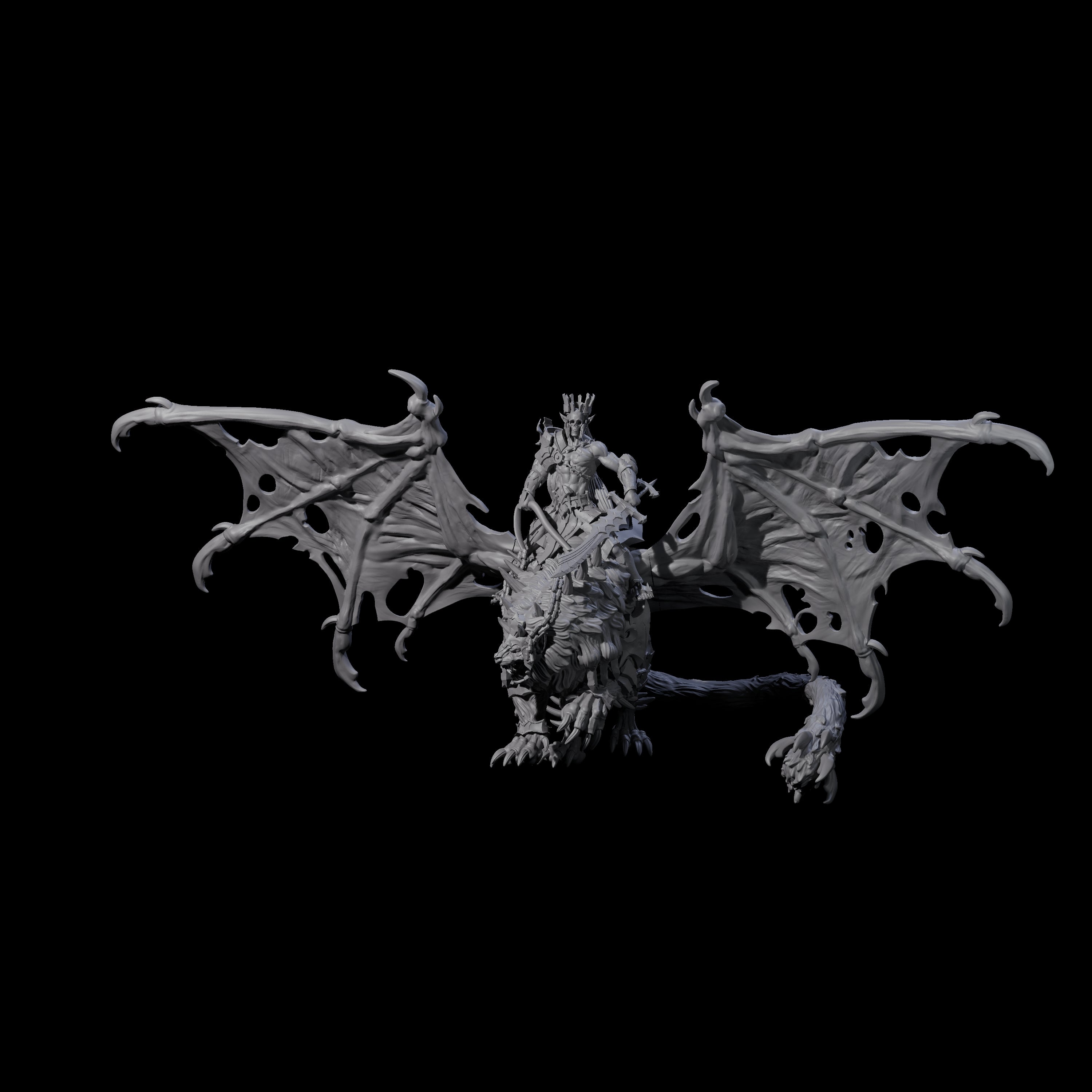 Swooping Dark Elf Manticore Rider D Miniature for Dungeons and Dragons, Pathfinder or other TTRPGs