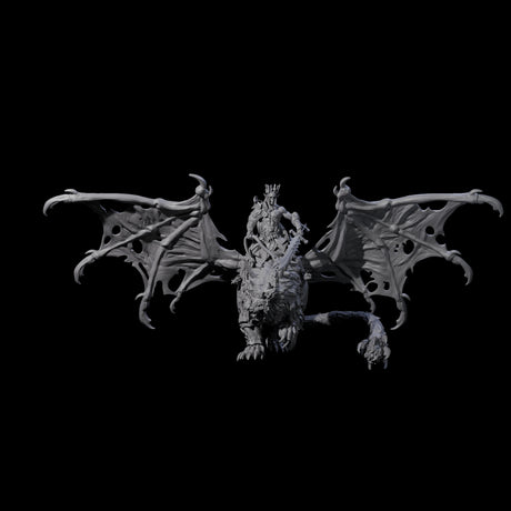 Swooping Dark Elf Manticore Rider D Miniature for Dungeons and Dragons, Pathfinder or other TTRPGs